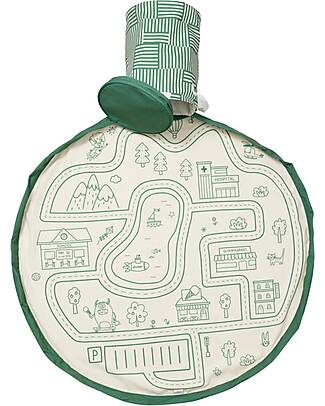Play&Go 2-in-1 Outdoor Play Mat and Toy Storage Basket – Roadmap Storage Bag and Playmat