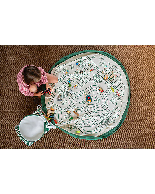Play&Go 2-in-1 Play Mat and Toy Storage Basket – Roadmap - 3+ Years Storage Bag and Playmat