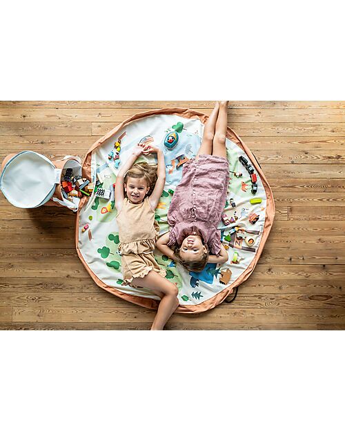 Play&Go 2-in-1 Play Mat and Toy Storage Basket – Zoo - 3+ Years Storage Bag and Playmat