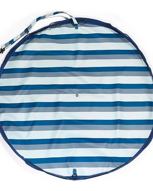 Play&Go 2 in 1 Storage Bag & Playmat - in Cotton - Blue/Green Stripes Storage Bag and Playmat