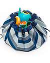 Play&Go 2 in 1 Storage Bag & Playmat - in Cotton - Blue/Green Stripes Storage Bag and Playmat