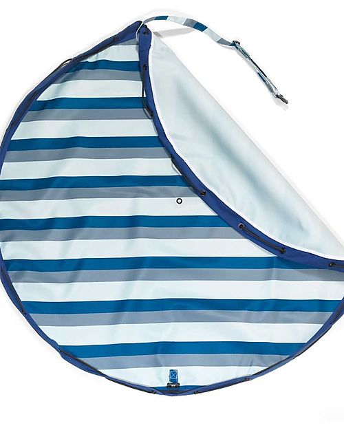 Play&Go 2 in 1 Storage Bag & Playmat - in Cotton - Blue/Green Stripes Storage Bag and Playmat