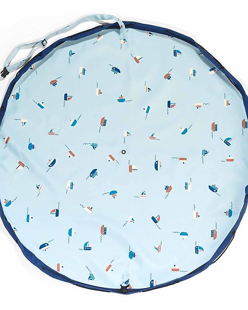 Play&Go 2 in 1 Storage Bag & Playmat - in Cotton - Boats Storage Bag and Playmat