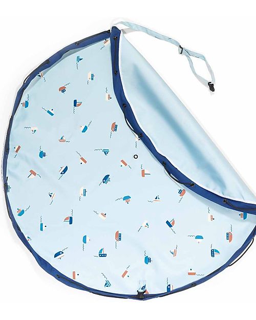 Play&Go 2 in 1 Storage Bag & Playmat - in Cotton - Boats Storage Bag and Playmat