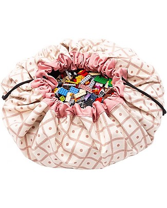 Play&Go 2 in 1 Storage Bag & Playmat in cotton - Geo coral Toy Storage Boxes