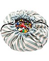 Play&Go 2 in 1 Storage Bag & Playmat in cotton - Green Stripes Toy Storage Boxes