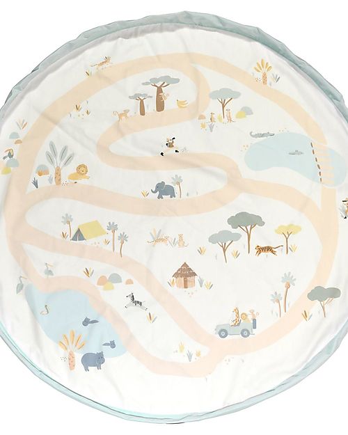 Play&Go 2 in 1 Storage Bag & Playmat - in Cotton - Jungle Storage Bag and Playmat