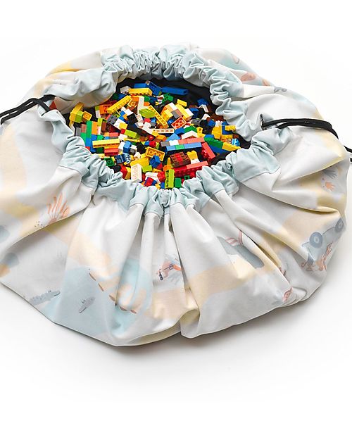 Play&Go 2 in 1 Storage Bag & Playmat - in Cotton - Jungle Storage Bag and Playmat