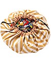 Play&Go 2 in 1 Storage Bag & Playmat in cotton - Mustard Stripes Storage Bag and Playmat