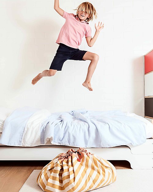 Play&Go 2 in 1 Storage Bag & Playmat in cotton - Mustard Stripes Storage Bag and Playmat