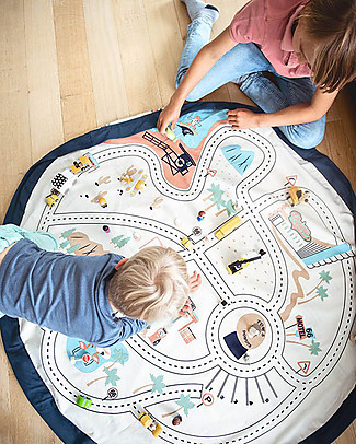 Play&Go 2 in 1 Storage Bag & Playmat in cotton - Roadmap Toy Storage Boxes