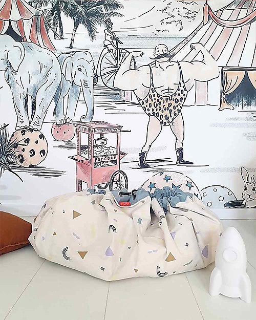 Play&Go 2 in 1 Storage Bag & Playmat in cotton - Veggie Numbers Storage Bag and Playmat