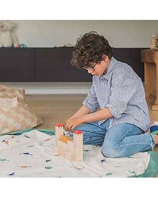 Play&Go 2 in 1 Storage Bag and Playmat - in Cotton - Dino Storage Bag and Playmat