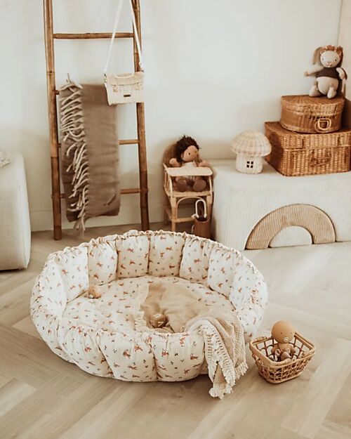 Play&Go 3-in-1 Play Mat - Bloom Rabbit - 100% Organic Cotton Padded Playmats