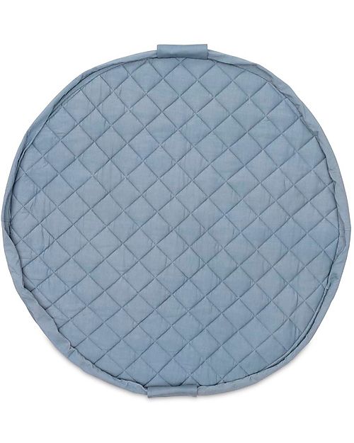 Play&Go 3 in 1 Storage Bag & Playmatt in cotton - Dusty Blue Padded Playmats