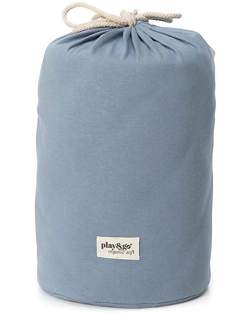 Play&Go 3 in 1 Storage Bag & Playmatt in cotton - Dusty Blue Padded Playmats