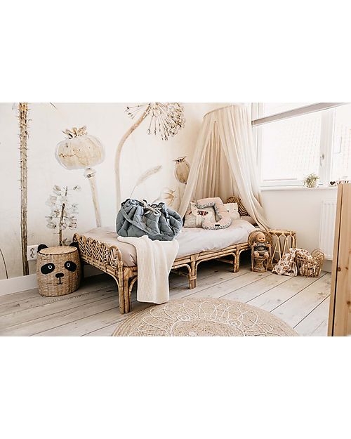 Play&Go 3 in 1 Storage Bag & Playmatt in cotton - Dusty Blue Padded Playmats