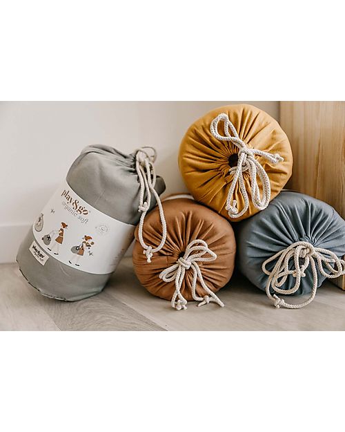 Play&Go 3 in 1 Storage Bag & Playmatt in cotton - Dusty Blue Storage Bag and Playmat