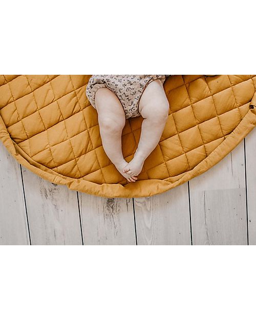 Play&Go 3 in 1 Storage Bag & Playmatt in cotton - Mustard Chai Tea Padded Playmats