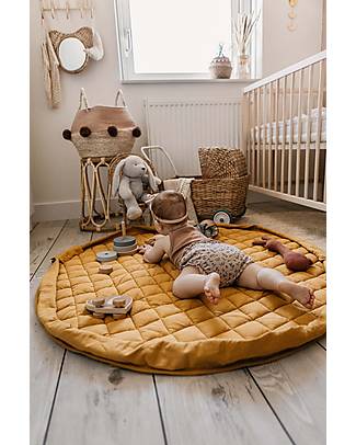Play&Go 3 in 1 Storage Bag & Playmatt in cotton - Mustard Chai Tea Padded Playmats