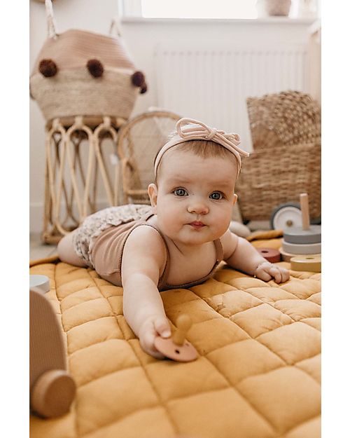 Play&Go 3 in 1 Storage Bag & Playmatt in cotton - Mustard Chai Tea Storage Bag and Playmat