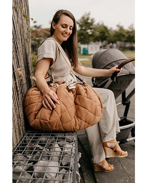 Play&Go 3 in 1 Storage Bag & Playmatt in cotton - Tawny Brown Storage Bag and Playmat