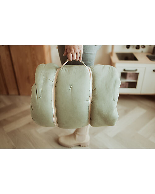 Play&Go 3 in 1 Storage Bag - Playmat and Baby Nest in 100% Organic Cotton - Meadow Green Storage Bag and Playmat