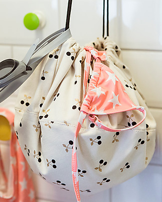 Play&Go Mini Portable 2 in 1 Storage Bag & Playmat in cotton - Cherries Playmats