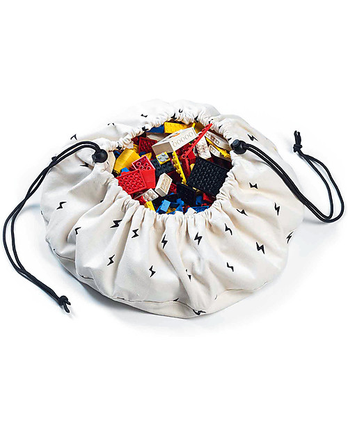 Play&Go Mini Portable 2 in 1 Storage Bag & Playmat in cotton - Thunderbolt Storage Bag and Playmat
