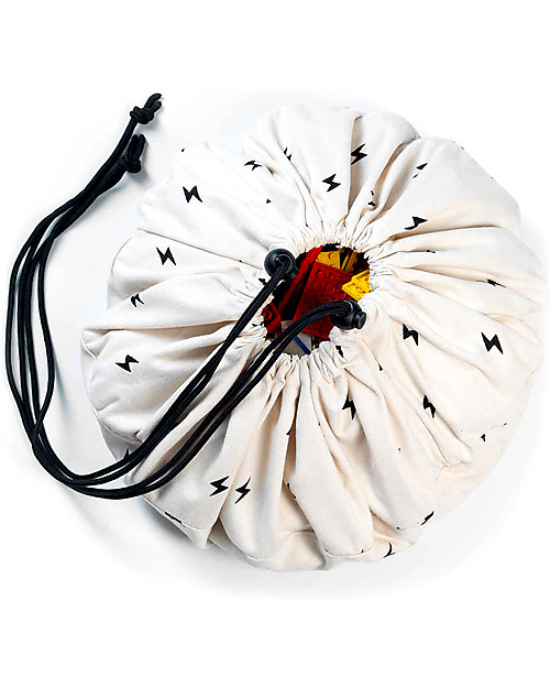 Play&Go Mini Portable 2 in 1 Storage Bag & Playmat in cotton - Thunderbolt Storage Bag and Playmat