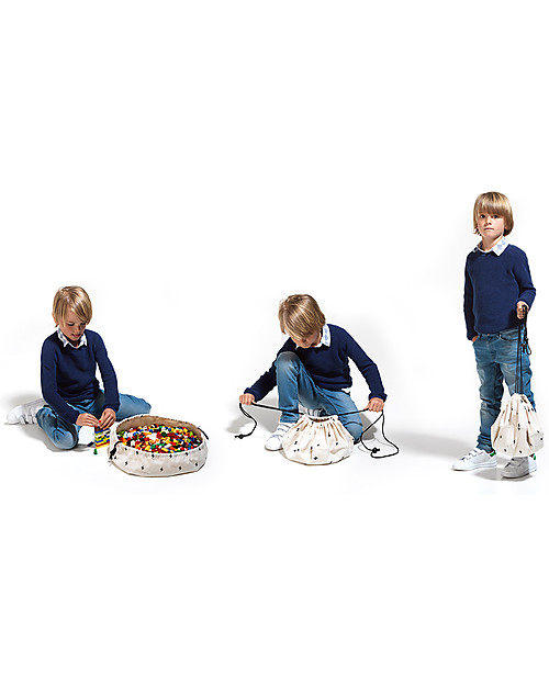 Play&Go Mini Portable 2 in 1 Storage Bag & Playmat in cotton - Thunderbolt Storage Bag and Playmat