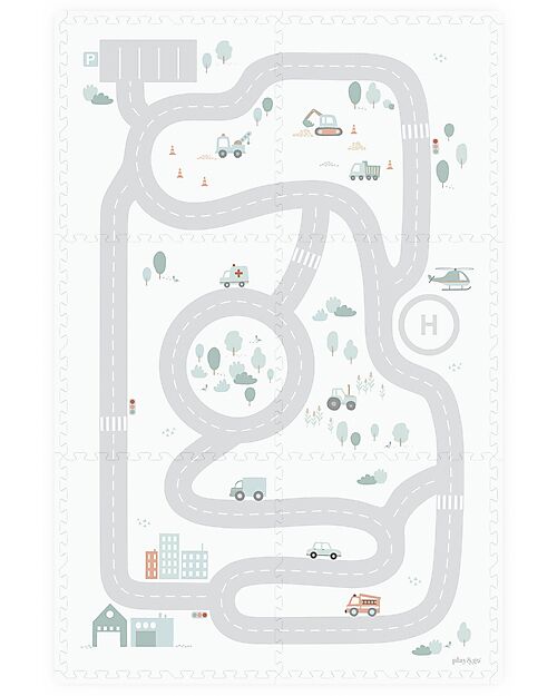 Play&Go Playmat - Road - 120x180 cm - 100% EVA Foam Puzzle Mats