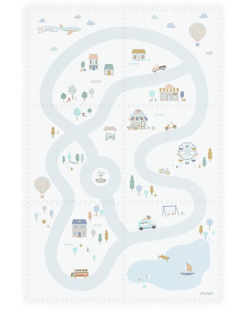 Play&Go Playmat - Village - 120x180 cm - 100% EVA Foam Puzzle Mats