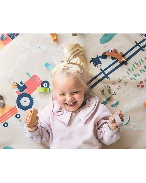 Play&Go Portable 2 in 1 Storage Bag & Playmat - Cotton- Farm Padded Playmats