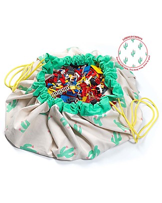 Play&Go Portable 2 in 1 Storage Bag & Playmat in cotton - Cactus Limited Edition Toy Storage Boxes