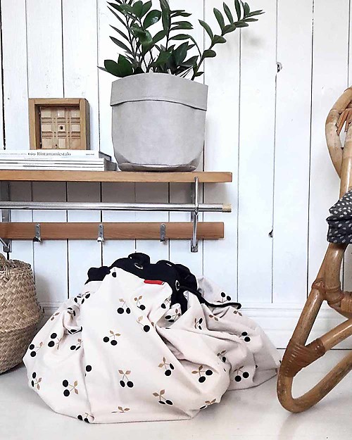 Play&Go Portable 2 in 1 Storage Bag & Playmat in cotton - Cherry Gold Storage Bag and Playmat