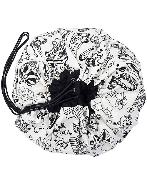 Play&Go Portable 2 in 1 Storage Bag & Playmat in cotton - Color my bag by OMY PARIS Storage Bag and Playmat