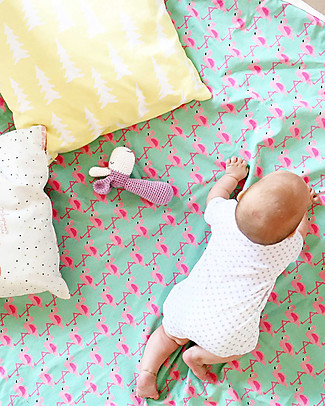 Play&Go Portable 2 in 1 Storage Bag & Playmat in cotton - Flamingo Toy Storage Boxes