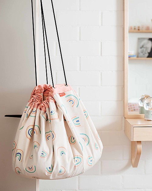 Play&Go Portable 2 in 1 Storage Bag & Playmat in cotton - Rainbow Storage Bag and Playmat