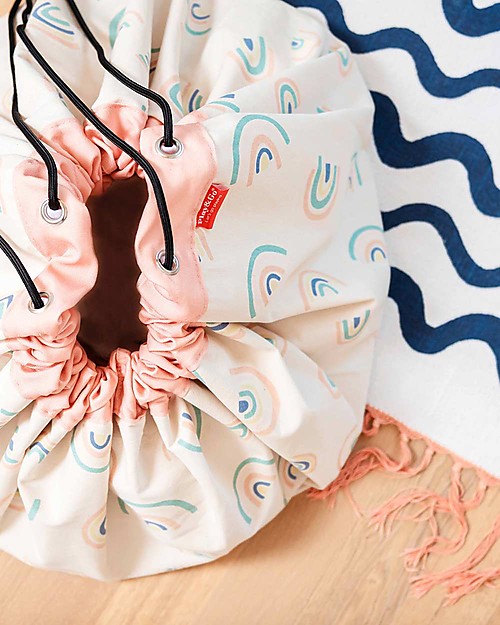 Play&Go Portable 2 in 1 Storage Bag & Playmat in cotton - Rainbow Storage Bag and Playmat