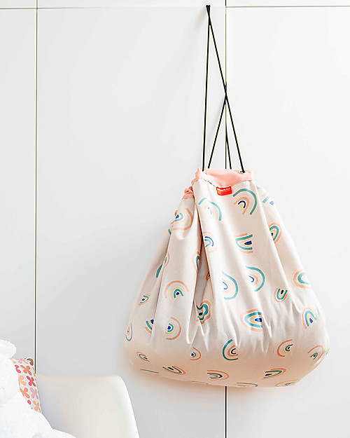 Play&Go Portable 2 in 1 Storage Bag & Playmat in cotton - Rainbow Storage Bag and Playmat