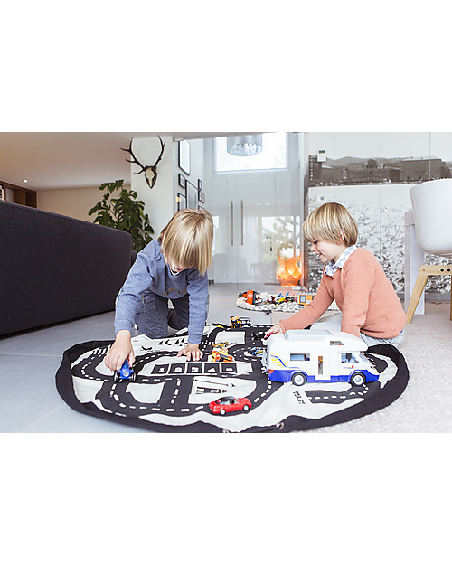 Play&Go Portable 2 in 1 Storage Bag & Playmat in cotton - Roadmap and Thunderbolt Storage Bag and Playmat