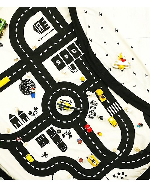 Play&Go Portable 2 in 1 Storage Bag & Playmat in cotton - Roadmap and Thunderbolt Storage Bag and Playmat