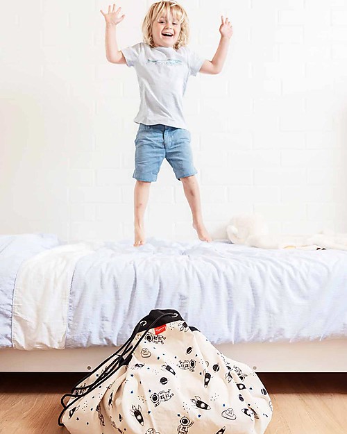 Play&Go Portable 2 in 1 Storage Bag & Playmat in cotton - Space - Glow in the Dark Storage Bag and Playmat