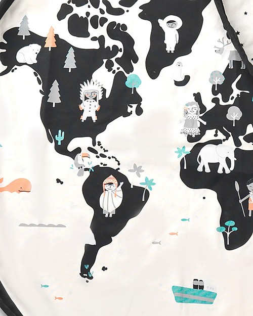 Play&Go Portable 2 in 1 Storage Bag & Playmat in cotton - WorldMap Storage Bag and Playmat