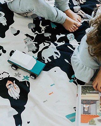 Play&Go Portable 2 in 1 Storage Bag & Playmat in cotton - WorldMap Storage Bag and Playmat