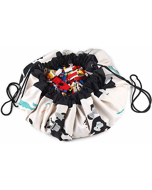 Play&Go Portable 2 in 1 Storage Bag & Playmat in cotton - WorldMap Storage Bag and Playmat