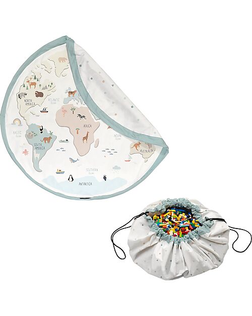 Play&Go Portable 2 in 1 Storage Bag & Playmat - Worldmap Storage Bag and Playmat
