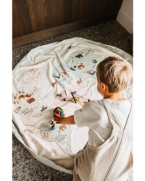 Play&Go Portable 2 in 1 Storage Bag & Playmat - Worldmap Storage Bag and Playmat