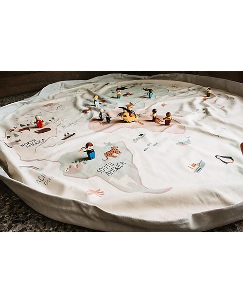Play&Go Portable 2 in 1 Storage Bag & Playmat - Worldmap Storage Bag and Playmat